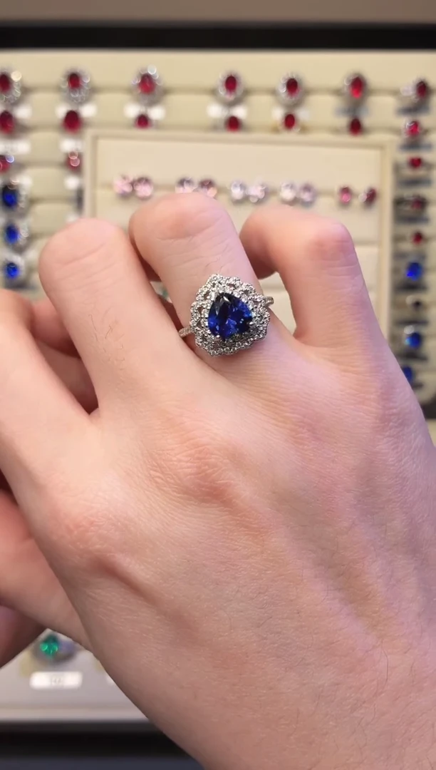 戒指蓝宝石银S925镶嵌00000