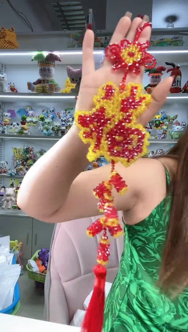 玻璃2516卡4水晶中国结鞭炮双层福材料包