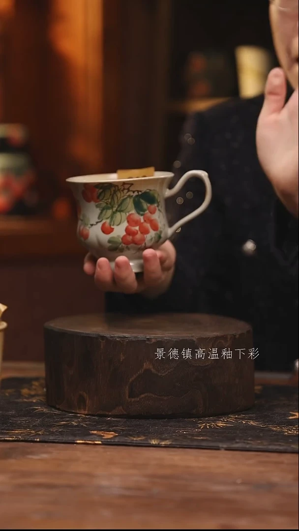 陶瓷  景德镇高温釉下手绘陶瓷@L313@