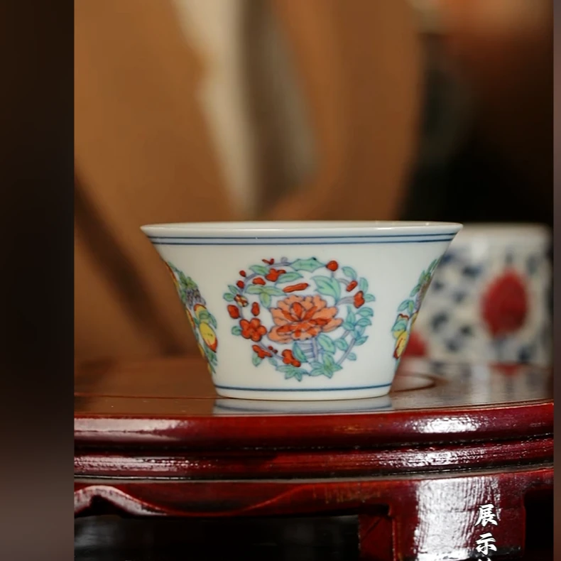 【栗子严选】@@古官斗彩主人杯手绘