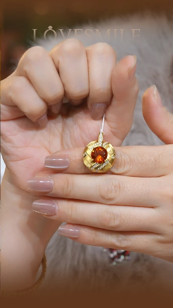 吊坠(不含链)银S925镶嵌黄晶106