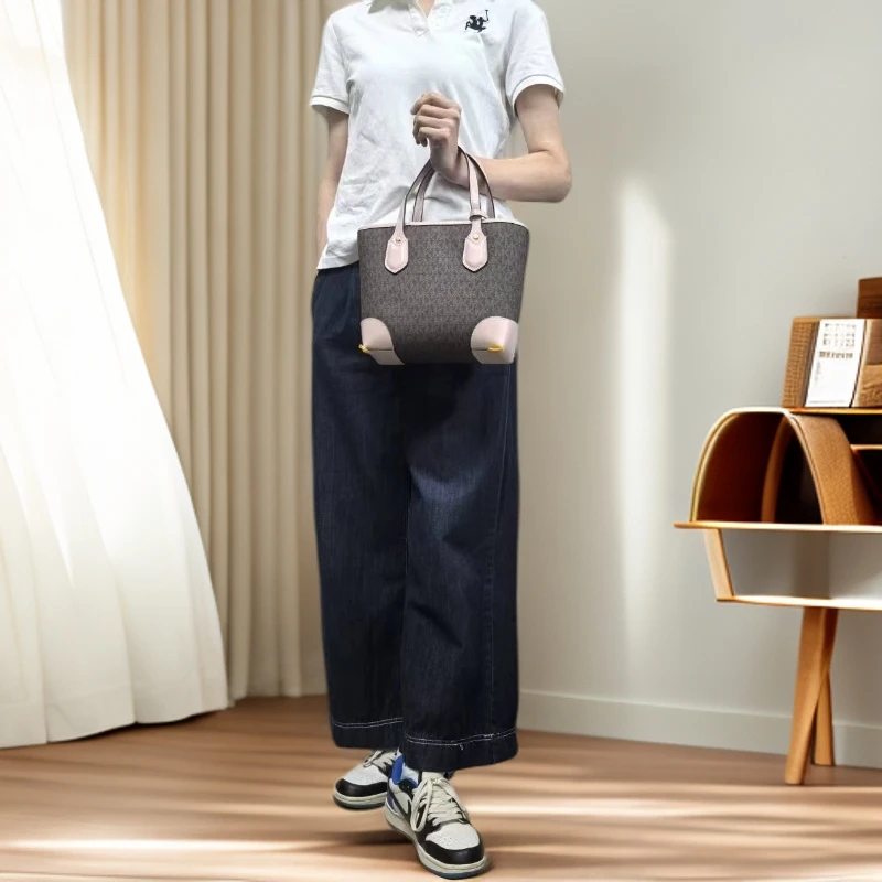 棕粉色托特包/底长/a6826/MM