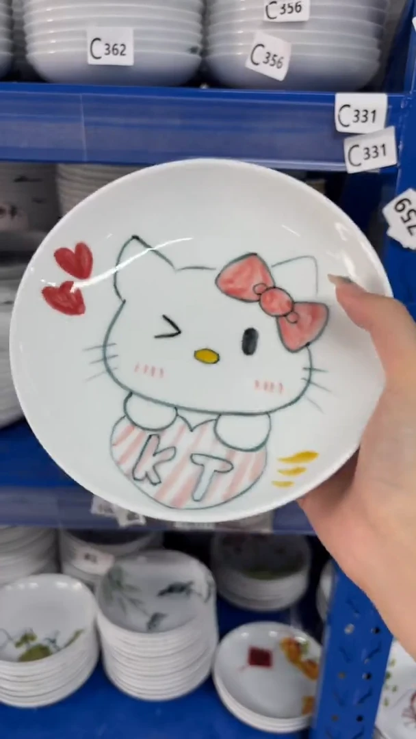 瓷片景德镇陶瓷食品级手绘釉中彩-浅盘