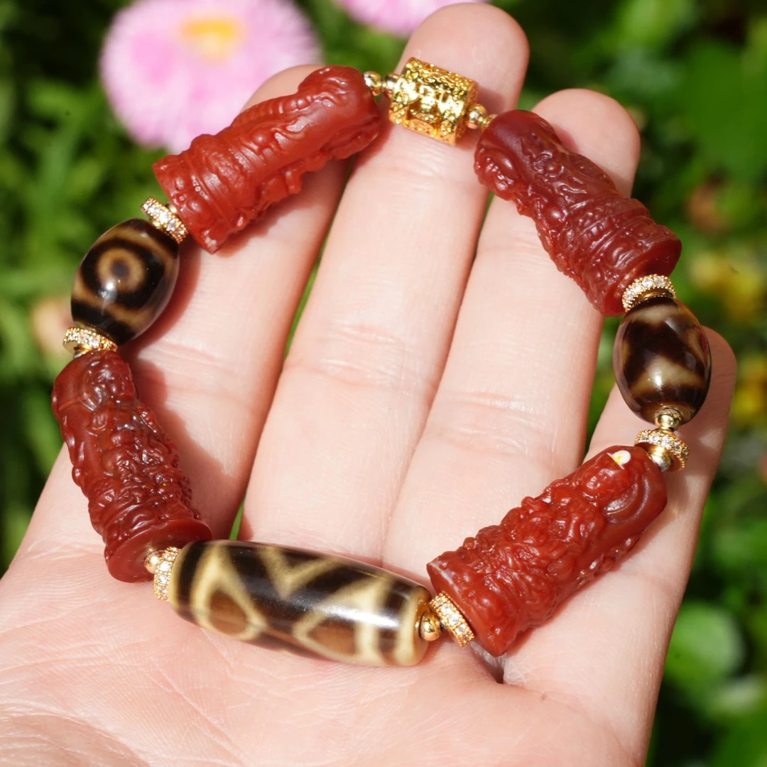 【御龙观音全面感应】甘丹活动老料红肉手串 S175多样性发一