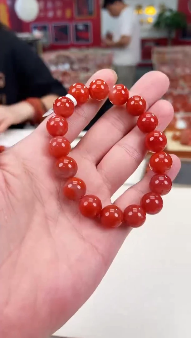 南红玛瑙瓦西手串12+未镶嵌一个/条