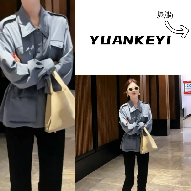 YUANKEYI 拉达立体多口袋做旧工装夹克外套