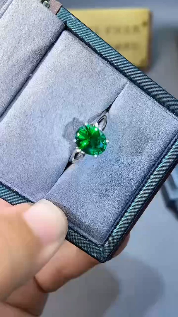 【闪购商品】透辉石戒指银S925镶嵌354