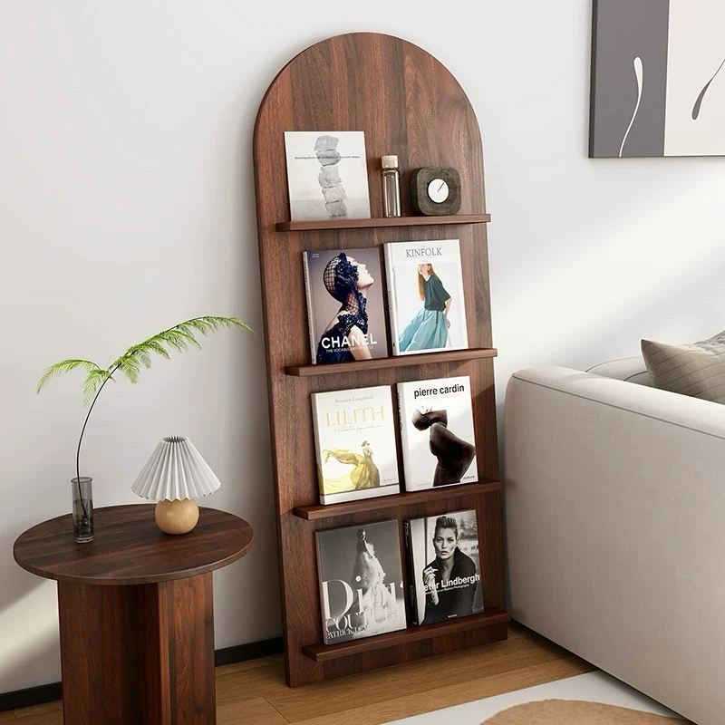 落地杂志架展示架网红 ins中古靠墙收纳架拱形置物架书报架绘本架