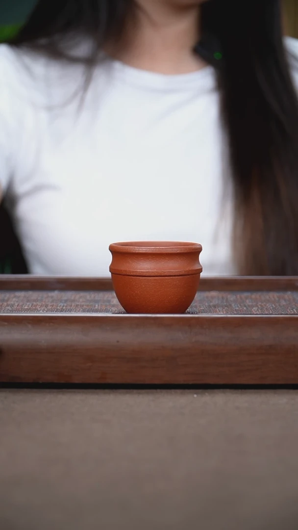 茶杯紫砂红降坡泥主人杯