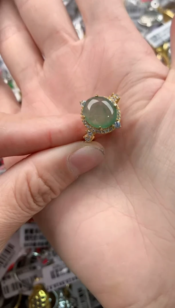 银S925镶嵌戒指翡翠12-12-12   1