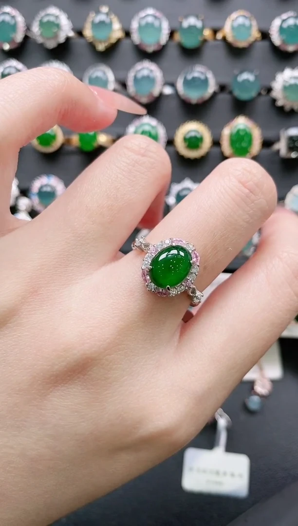 【闪购商品】翡翠戒指银S925镶嵌11111111