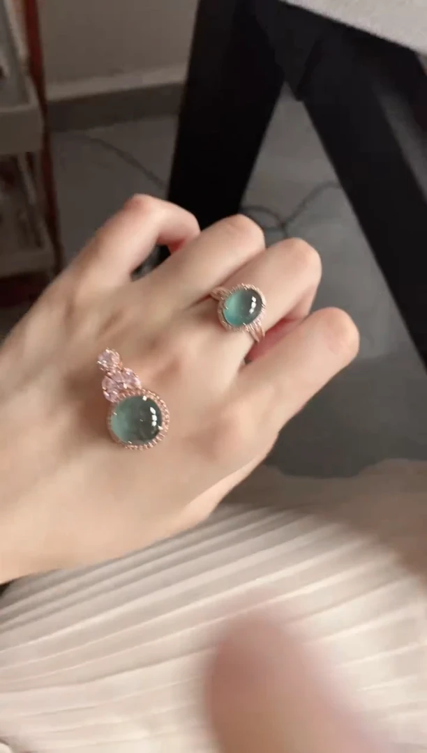 翡翠戒指银S925镶嵌51511
