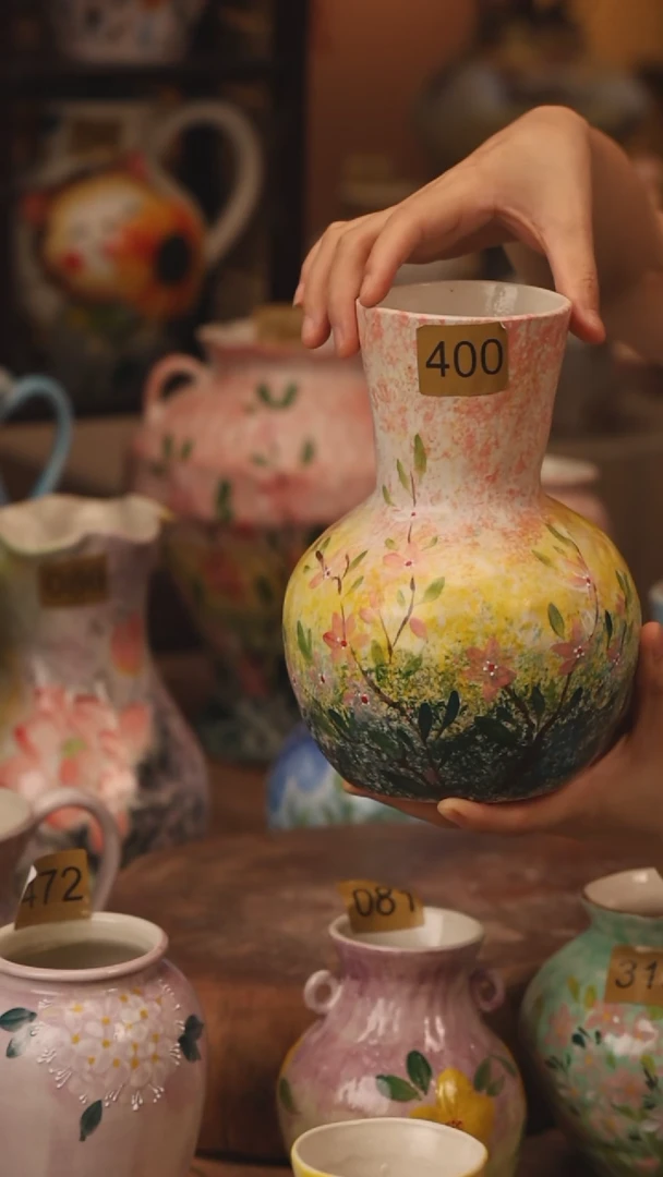 陶瓷400景德镇设计师手作花器摆件侘寂风