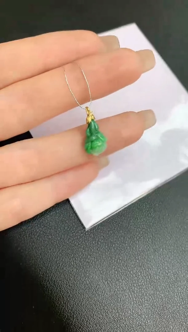 【闪购商品】翡翠颈饰18K金镶嵌赠礼盒证书 珍珍