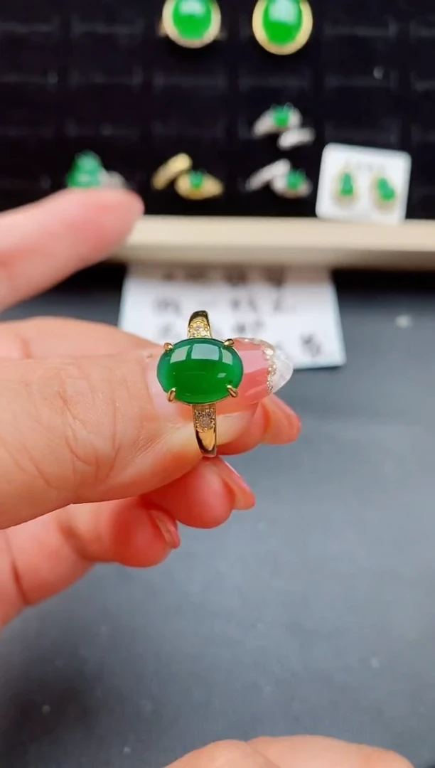 【闪购商品】翡翠戒指银S925镶嵌50800