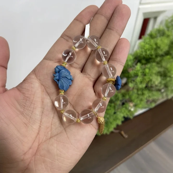 《娇丰珠宝》天然水晶配蝴蝶仙子单圈