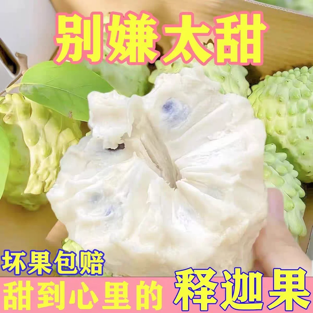 广西新鲜现摘牛奶凤梨释迦果当季现摘水果番荔枝佛头果摩尼林擒果