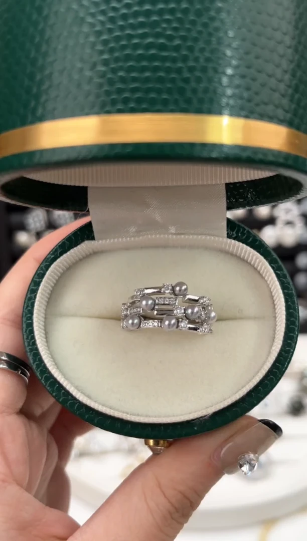 【闪购商品】海水珍珠戒指银S925镶嵌S925海水戒指