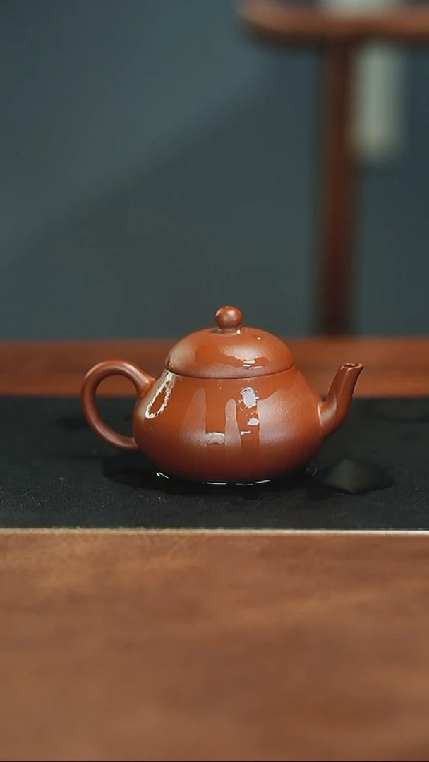 茶壶紫砂若思梨形半手工100CC内推
