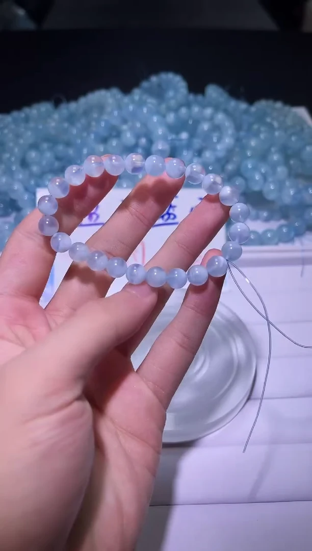 1海蓝宝石（处理）X016-7mm海蓝宝单圈-多样性发其一