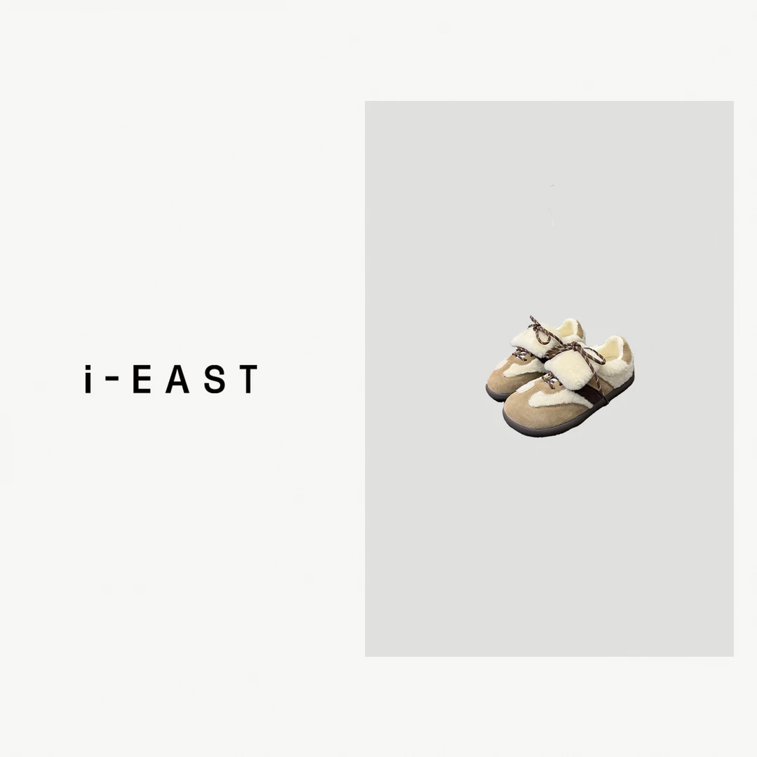 i-EAST 踩在云朵上~绒绒系带潮鞋休闲鞋-4D PS7605