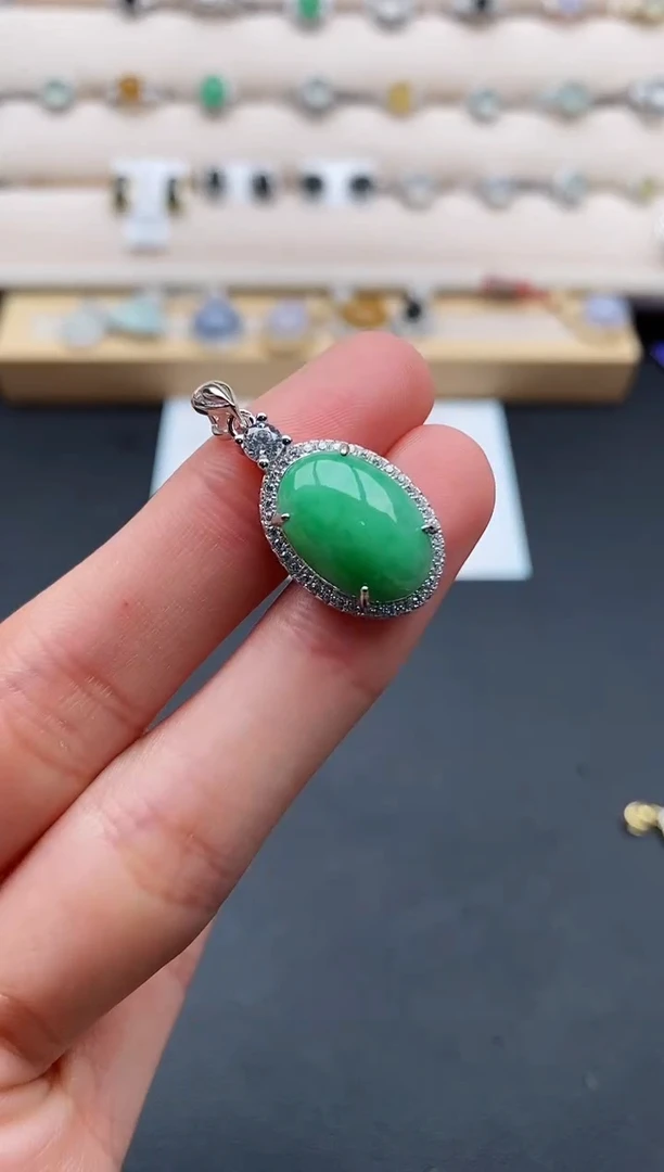 银S925镶嵌戒指翡翠555555+7