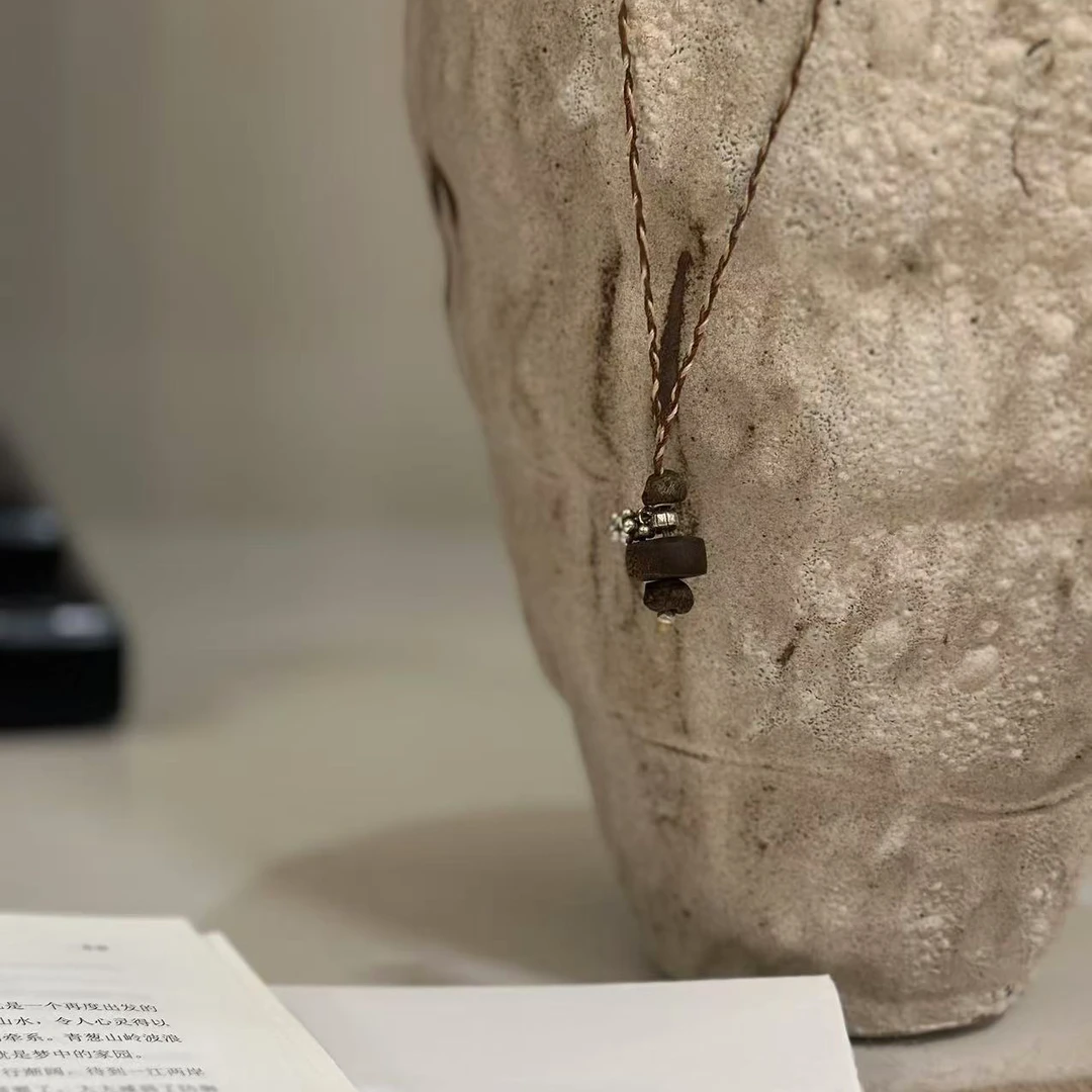 月球来信 沉香191海南沉香莺歌绿奇楠做旧设计项链配绳