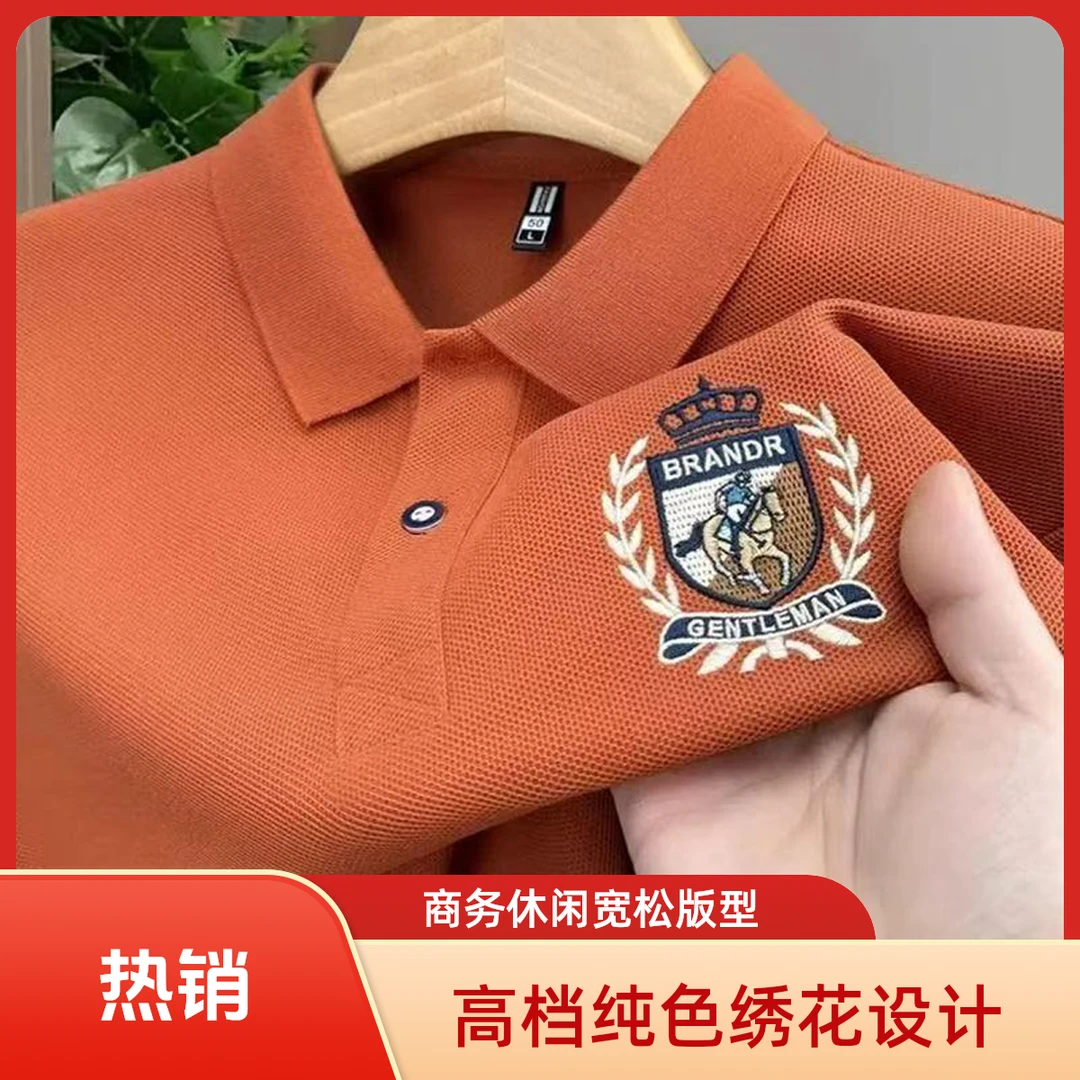短袖男款爆款2025新款夏季高档男士短袖新款polo衫宽松商务t恤