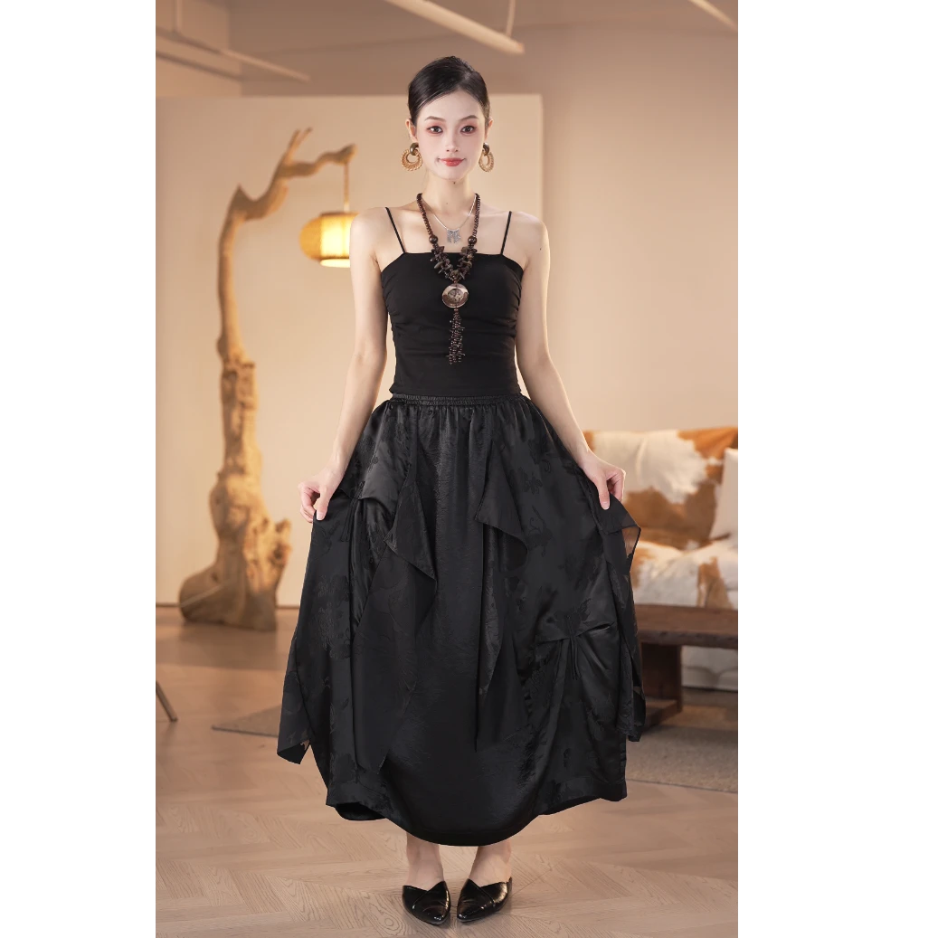 【镶守·风帆】原创设计日常新中式百搭显瘦高级复古流行半身裙K9027