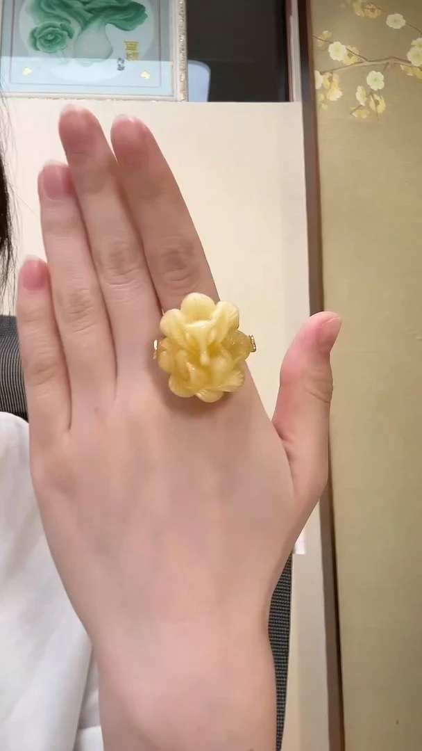 未镶嵌琥珀戒指戒指