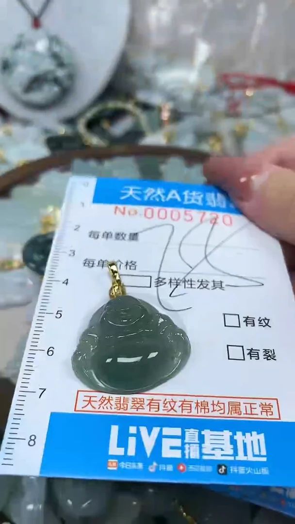 翡翠未镶嵌颈饰净货挂件-5720