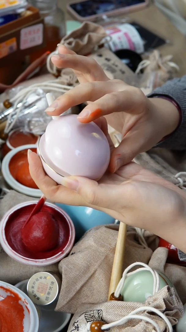 粉色印泥+小旋钮磁钢粉色