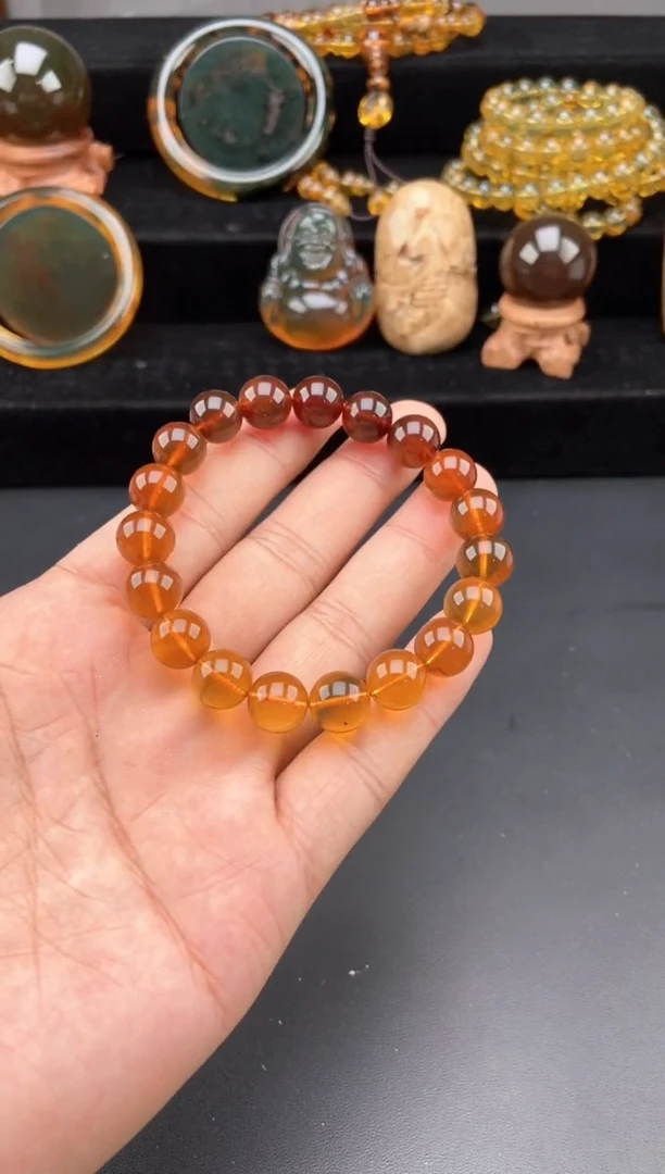 未镶嵌琥珀手链彩虹渐变手串