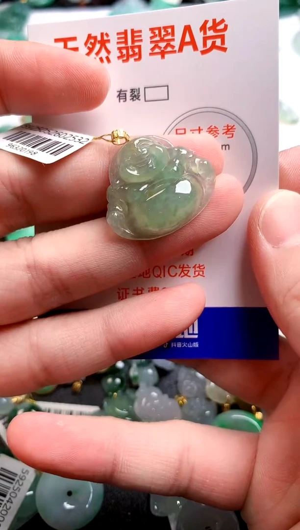 翡翠18K金镶嵌颈饰23000201