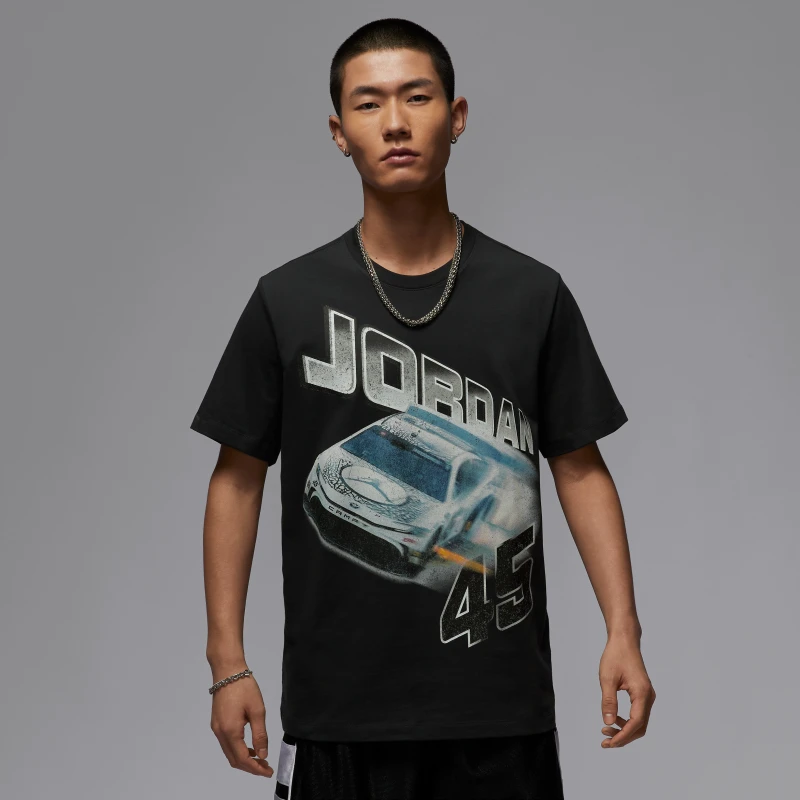 Jordan官方Brand男子T恤美式复古风纯棉情侣黑色休闲IB7352-045
