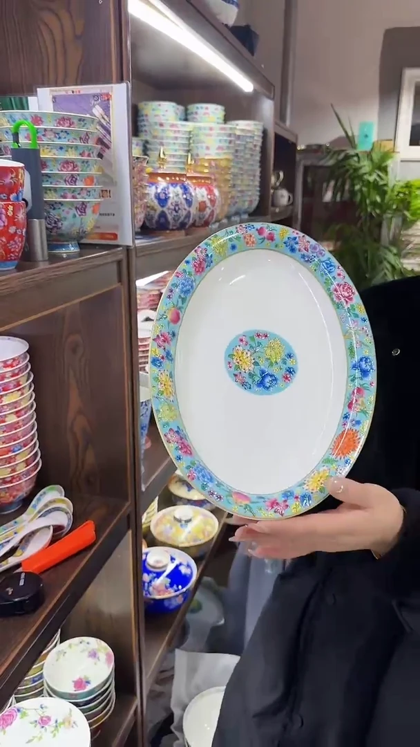 【闪购商品】瓷片12英寸鱼盘1个景德镇陶瓷【秦坊】