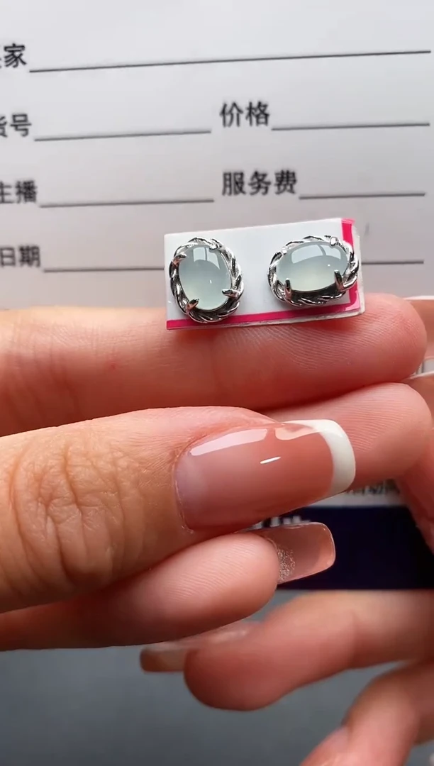 银S925镶嵌戒指翡翠444444+6