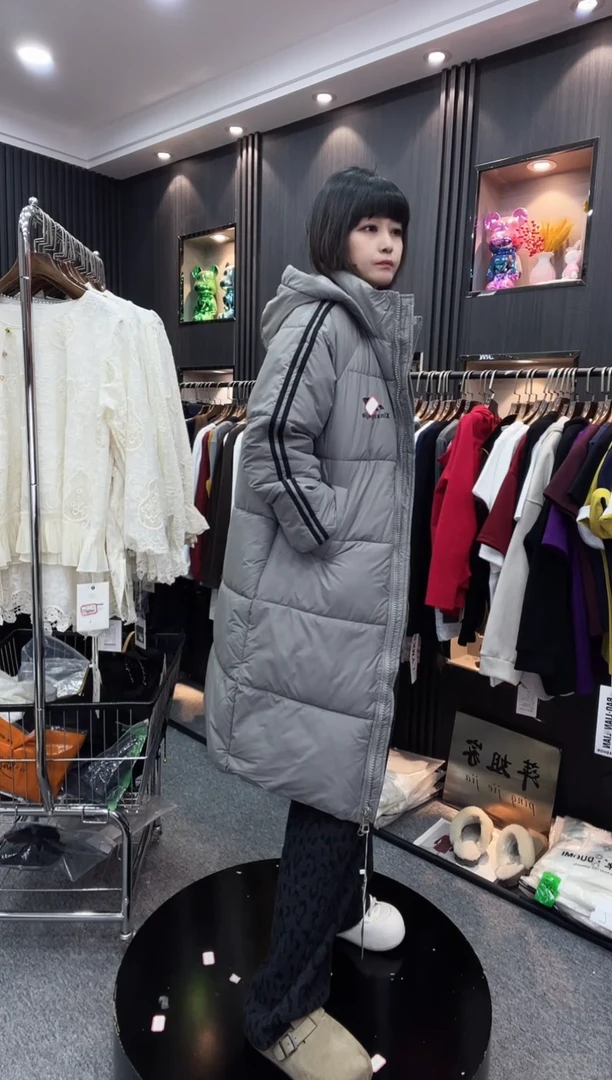 2310高级灰长款棉服--小码