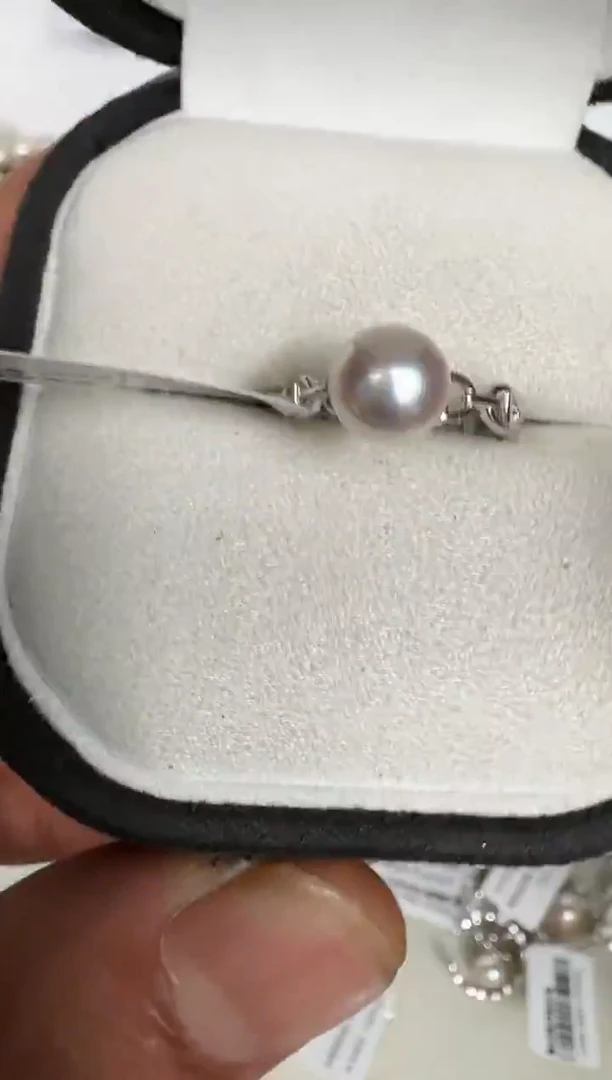 银S925镶嵌戒指海水珍珠戒指