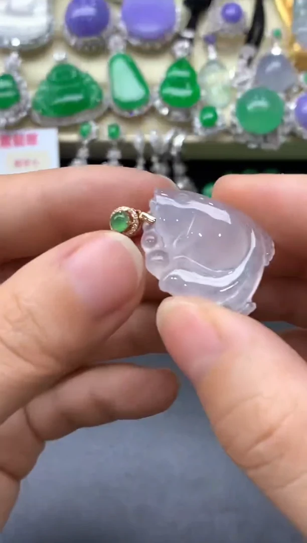 颈饰18K金镶嵌翡翠117中国好珍宝