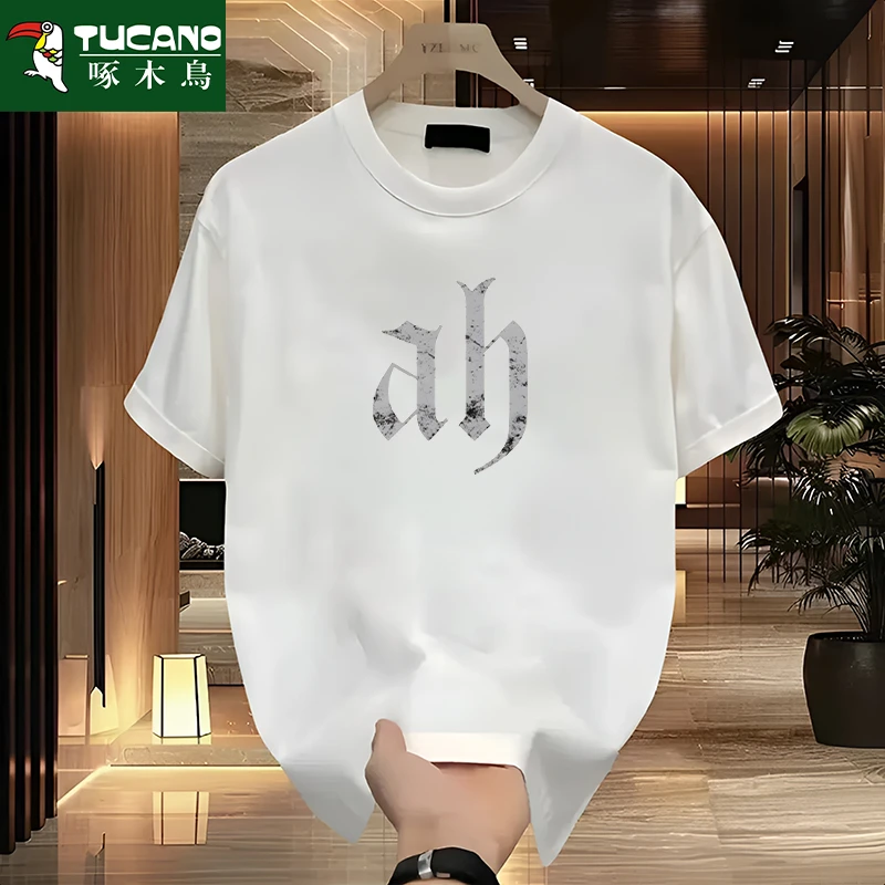 潮流休闲纯棉短袖t恤男士港风潮流ins时尚百搭青少年圆领宽松打底