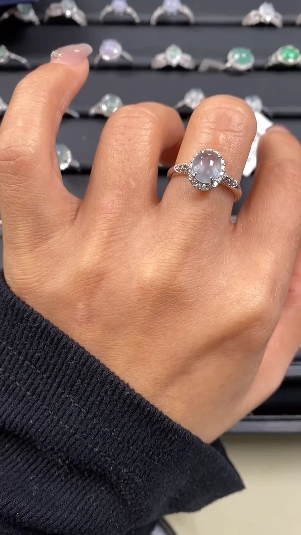 【闪购商品】翡翠戒指银S925镶嵌8157