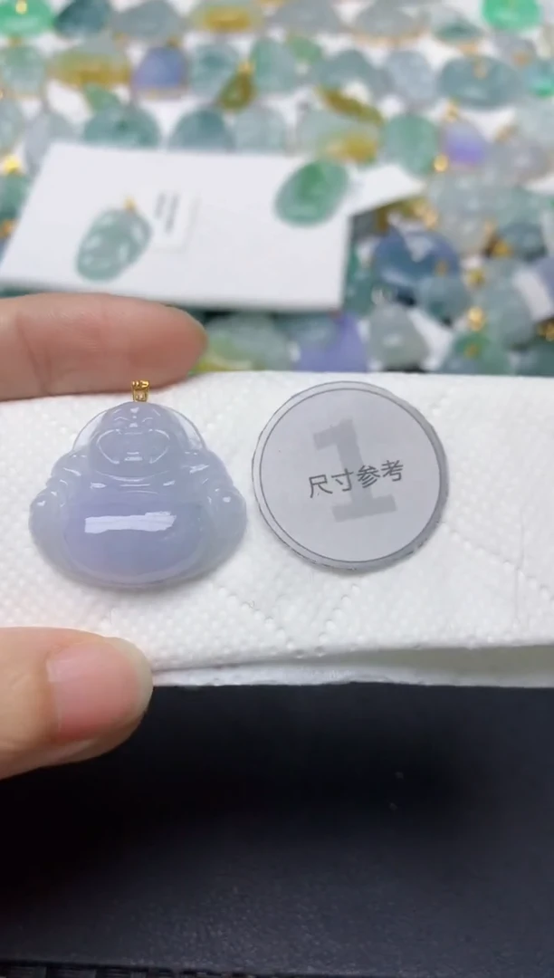 翡翠18K金镶嵌颈饰天然缅甸A货翡翠