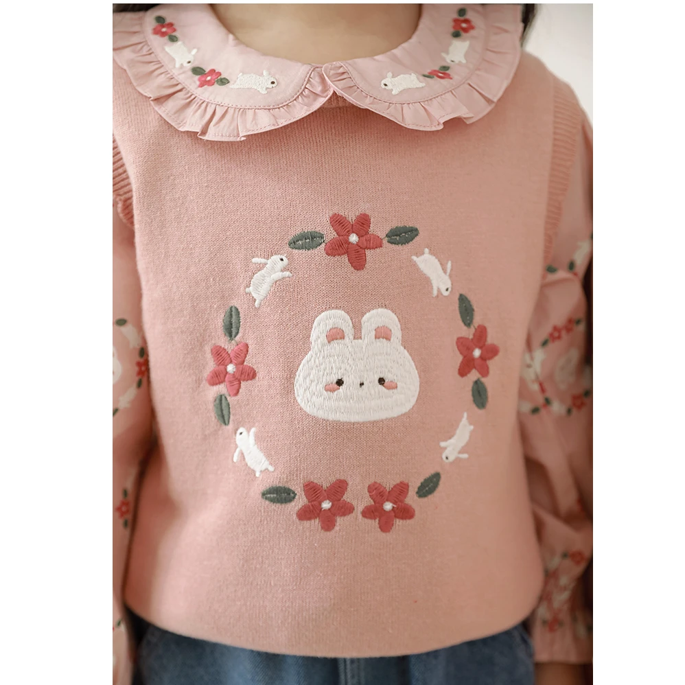 YOEHYAUL/幼悠幼悠【花房小兔】春贰波洋气公主毛衣背心马甲潮C3106