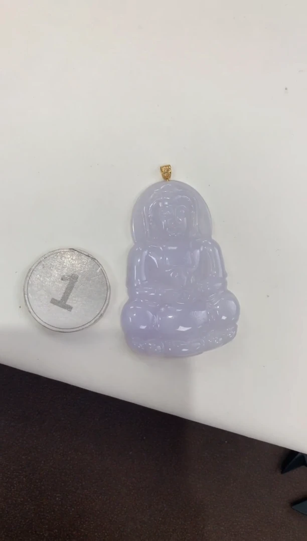 颈饰18K金镶嵌翡翠天然缅甸a货翡翠