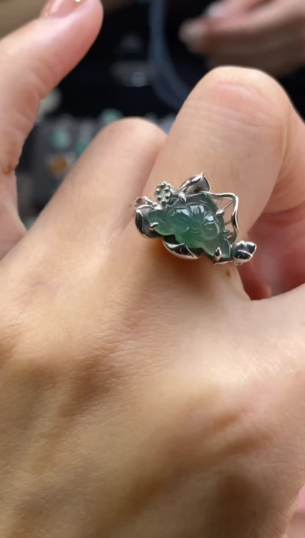 颈饰银S925镶嵌翡翠净货13959