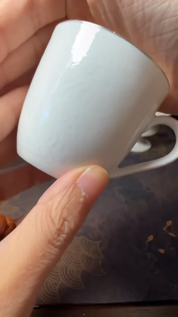 /848白釉包银小咖啡杯
