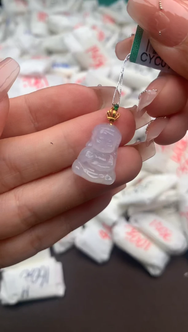 【闪购商品】翡翠挂件18K金镶嵌一