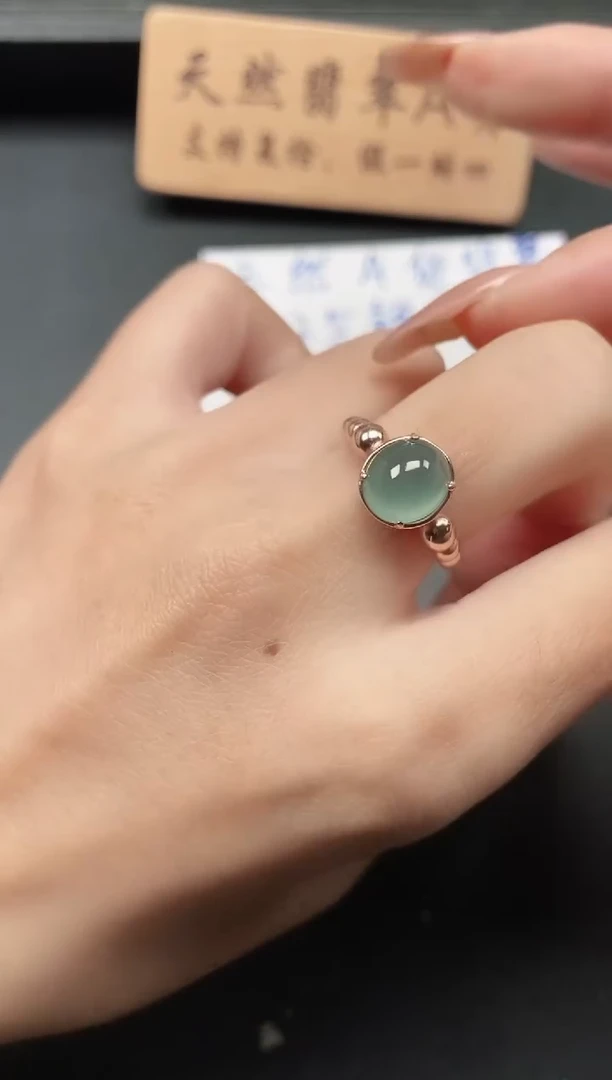 银S925镶嵌戒指翡翠111