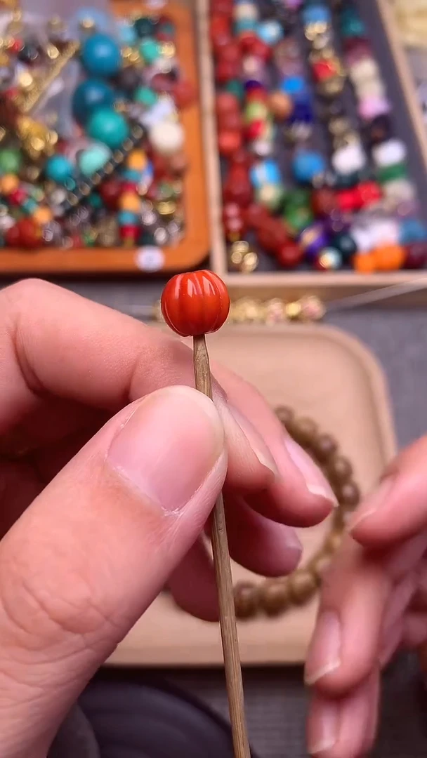 未镶嵌配饰南红玛瑙瓜珠卡10mm 单个发